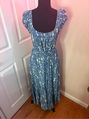 Karen Kane Blue and White Floral Maxi Dress
